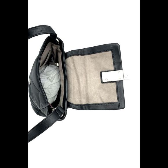 Vince Camuto Quilted Leather Crossbody Doty Black - Picture 3 of 3